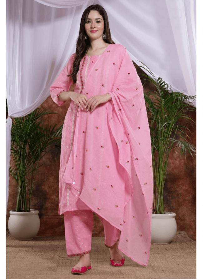 Cotton Pink Traditional Wear Digital Printed Readymade Salwaar Suit